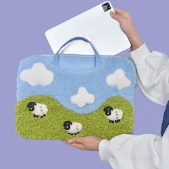 Bags & Purses*Boogzel Clothing Sheep Embroidery Aesthetic Handbag Blue/green