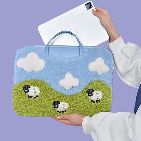 Bags & Purses*Boogzel Clothing Sheep Embroidery Aesthetic Handbag Blue/green