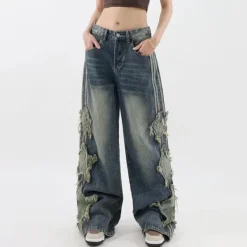 Jeans*Boogzel Clothing Side Stripe Star Jeans Blue