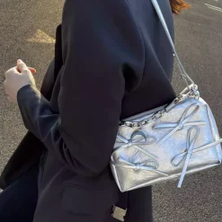 Bags & Purses*Boogzel Clothing Bows Shoulder Bag Silver