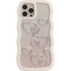 Iphone Cases*Boogzel Clothing Silver Hearts iPhone Case White