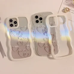 Iphone Cases*Boogzel Clothing Silver Hearts iPhone Case White