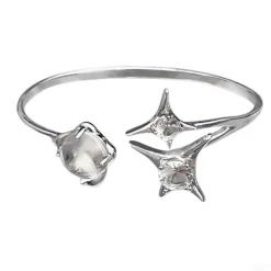 Bracelts*Boogzel Clothing Star and Crystal Open Bracelet Silver