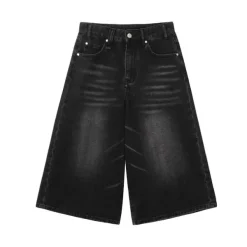 Mens|Shorts*Boogzel Clothing Skater Girl Denim Baggy Shorts Black