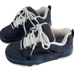 Aesthetic Sneakers*Boogzel Clothing Skater Girl Sneakers in Navy Blue
