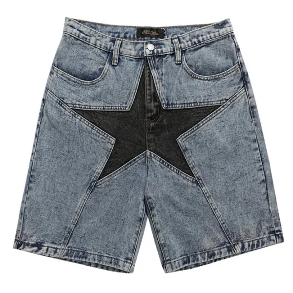 Shorts*Boogzel Clothing Skater Girl Star Denim Shorts Blue