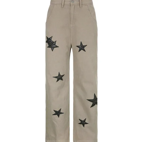 Jeans*Boogzel Clothing Skater Girl Star Jeans Green