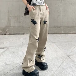 Jeans*Boogzel Clothing Skater Girl Star Jeans Green