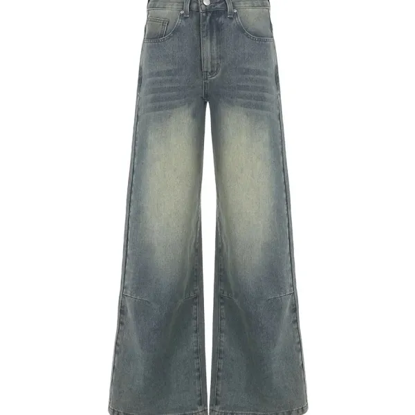 Jeans*Boogzel Clothing Skater Girl Washed Wide-Leg Jeans Blue