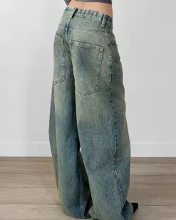 Jeans*Boogzel Clothing Skater Girl Washed Wide-Leg Jeans Blue
