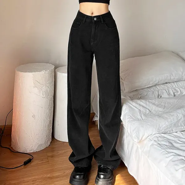 Jeans*Boogzel Clothing Skeleton Embroidery Jeans Black