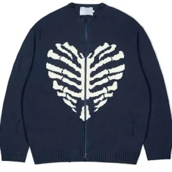 Knit Cardigans|Sweaters*Boogzel Clothing Skeleton Print Zip Up Sweater