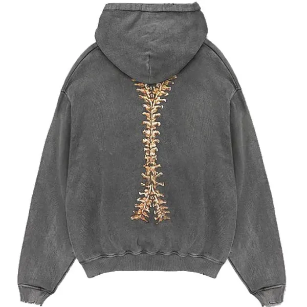 Hoodies*Boogzel Clothing Skeleton Zip Up Hoodie DarkGrey