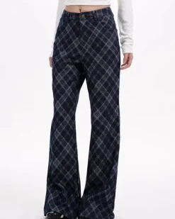 Pants & Trousers*Boogzel Clothing Skippin' School Plaid Pants Blue