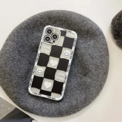 Iphone Cases*Boogzel Clothing Smiley Checkered iPhone Case Black/white