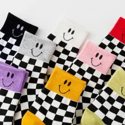 Socks*Boogzel Clothing Smiley Checkered Socks