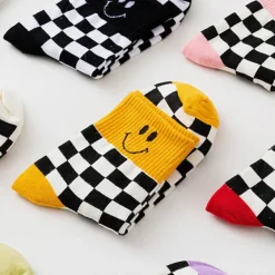 Socks*Boogzel Clothing Smiley Checkered Socks