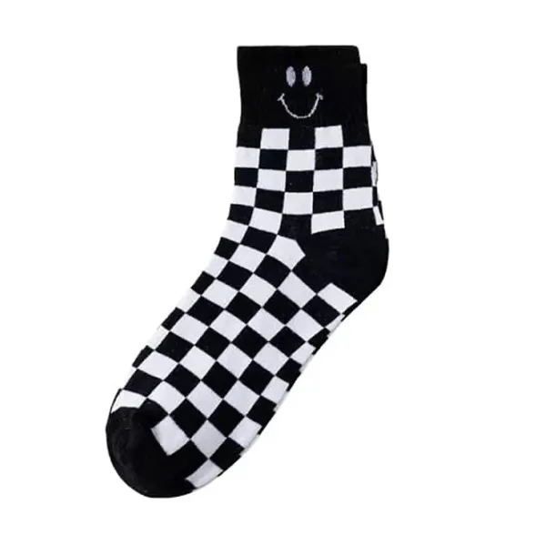 Socks*Boogzel Clothing Smiley Checkered Socks