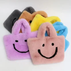 Bags & Purses*Boogzel Clothing Smiley Face Fuzzy Handbag