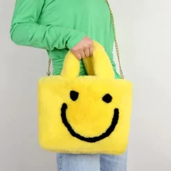 Bags & Purses*Boogzel Clothing Smiley Face Fuzzy Handbag