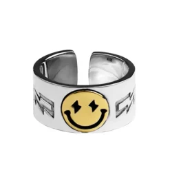 Rings*Boogzel Clothing Smiley Face Ring Silver