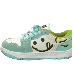 Aesthetic Sneakers*Boogzel Clothing Smiling Face Embroidery Mint Green Sneakers MintGreen