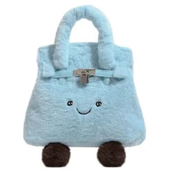 Bags & Purses*Boogzel Clothing Smiling Face Plush Handbag Blue