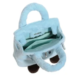 Bags & Purses*Boogzel Clothing Smiling Face Plush Handbag Blue