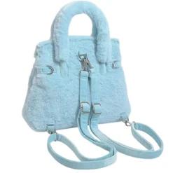 Bags & Purses*Boogzel Clothing Smiling Face Plush Handbag Blue