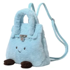 Bags & Purses*Boogzel Clothing Smiling Face Plush Handbag Blue
