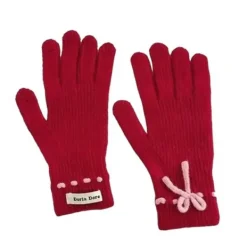Other*Boogzel Clothing Soft Girl Bow Knit Gloves