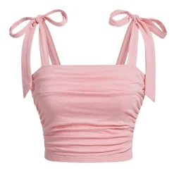 Crop Tops*Boogzel Clothing Soft Girl Bow Ties Top