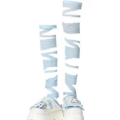 Socks*Boogzel Clothing Soft Girl Crisscross Lace-Up Socks Blue