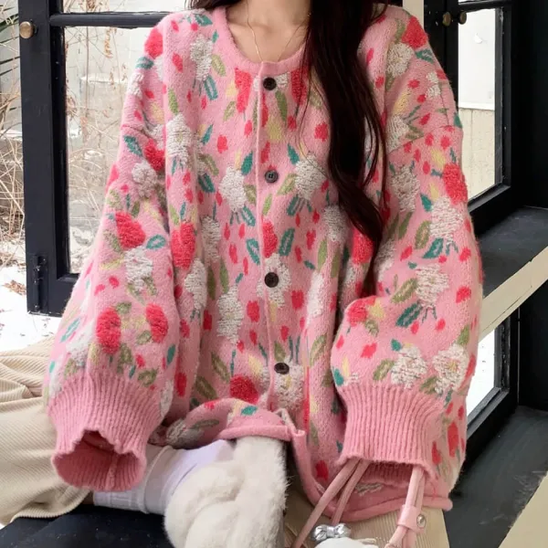Knit Cardigans*Boogzel Clothing Soft Girl Floral Cardigan Pink