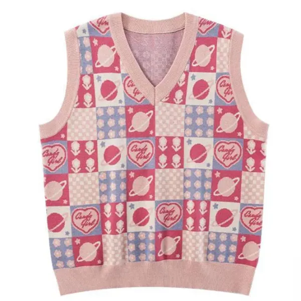 Knit Vests*Boogzel Clothing Soft Girl Patchwork Knit Vest