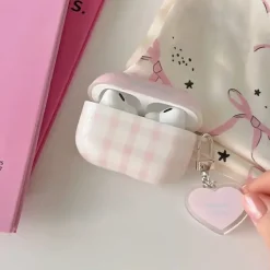 Other|Iphone Cases*Boogzel Clothing Soft Girl Plaid Airpods Case Pink