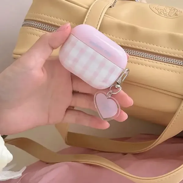 Other|Iphone Cases*Boogzel Clothing Soft Girl Plaid Airpods Case Pink