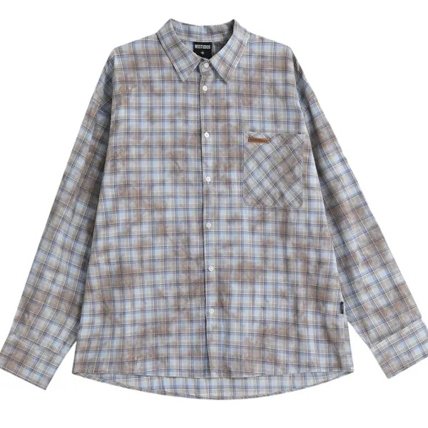 Long Sleeve Tops*Boogzel Clothing Soft Girl Plaid Button-Up Shirt