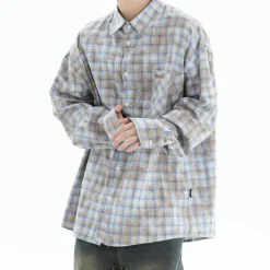 Long Sleeve Tops*Boogzel Clothing Soft Girl Plaid Button-Up Shirt
