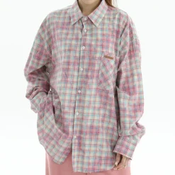 Long Sleeve Tops*Boogzel Clothing Soft Girl Plaid Button-Up Shirt