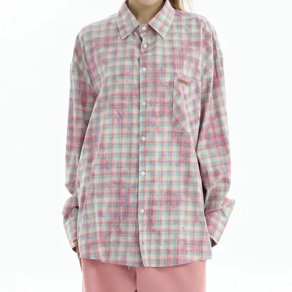 Long Sleeve Tops*Boogzel Clothing Soft Girl Plaid Button-Up Shirt