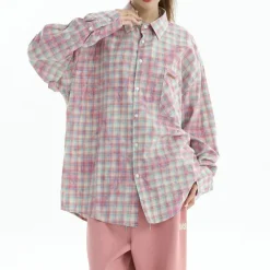 Long Sleeve Tops*Boogzel Clothing Soft Girl Plaid Button-Up Shirt