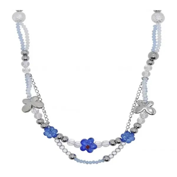Necklaces & Chokers*Boogzel Clothing Soft Grunge Beaded Necklace Blue