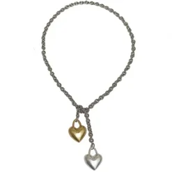 Necklaces & Chokers*Boogzel Clothing Softie Heart Chain Necklace Silver/gold