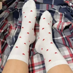 Socks*Boogzel Clothing Softie Heart Socks White