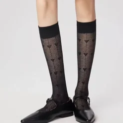 Socks*Boogzel Clothing Softie Heart Thin Knee Socks