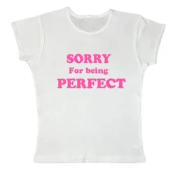Y2K Tops|Aesthetic T-Shirts & Graphic Tees*Boogzel Clothing Sorry For Being Perfect Baby Tee