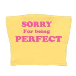 Y2K Tops|Crop Tops*Boogzel Clothing Sorry For Being Perfect Tube Top