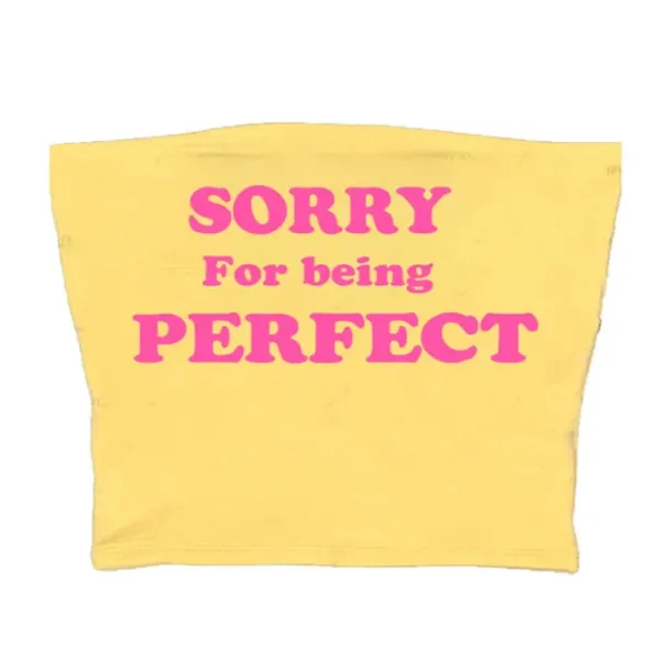 Y2K Tops|Crop Tops*Boogzel Clothing Sorry For Being Perfect Tube Top