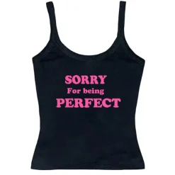 Y2K Tops|Crop Tops*Boogzel Clothing Sorry For Being Perfect Tank Top